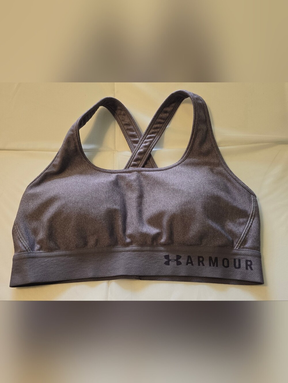 Under Armour Women’s Sports Bra Gray Crossback Medium Support Athletic Wear